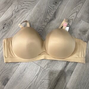 Cacique Comfort Bliss Lightly Lined Multi-Way Strapless Bra Beige 50C NWT